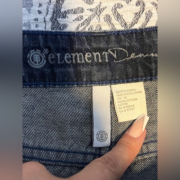 Element Boho Denim Micro Western shorts woven patch pockets sz 28 NWT - Picture 9 of 11